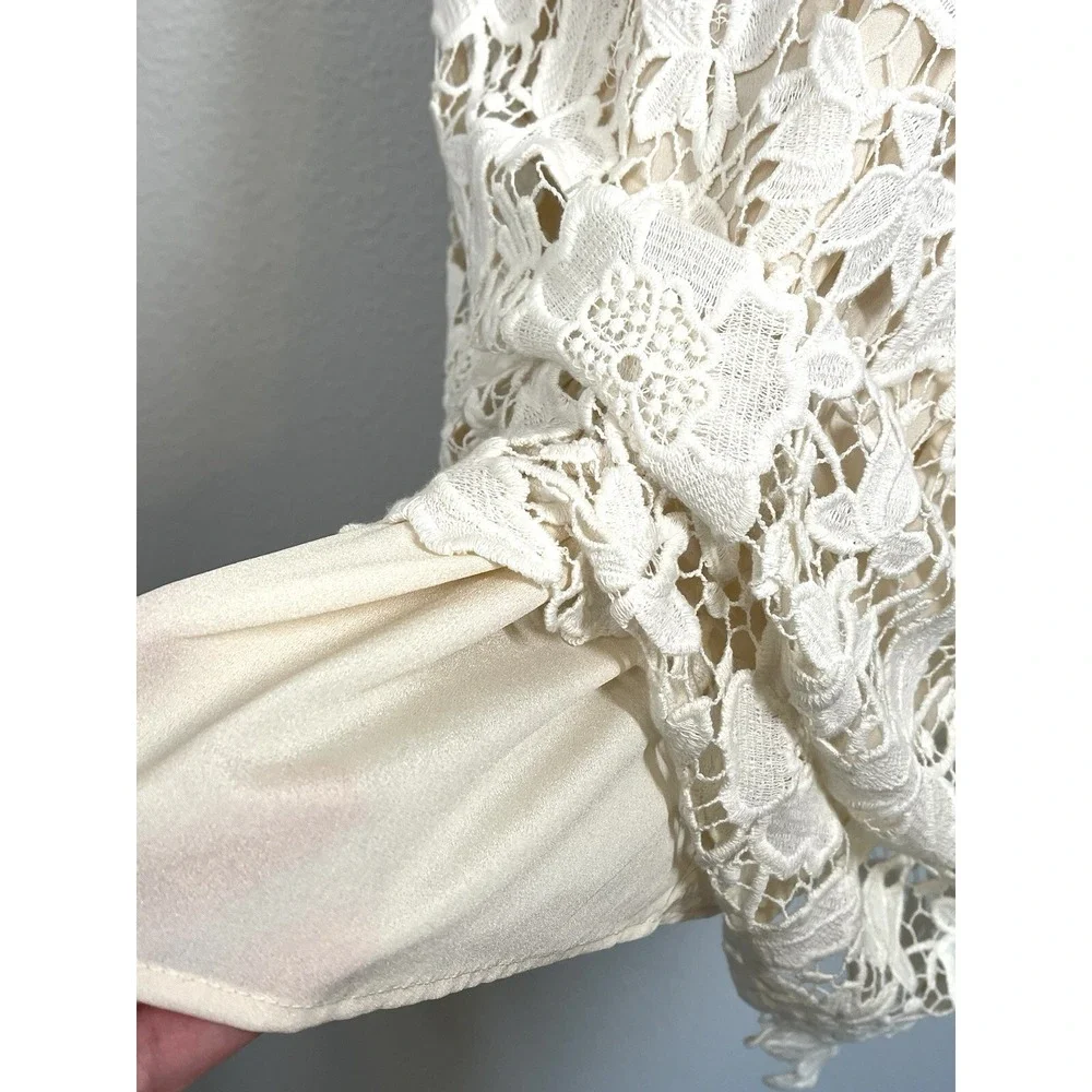 Luxology Lace Off-White Dress Romantic Elegant Womens Sz 8 Wedding Shower Church